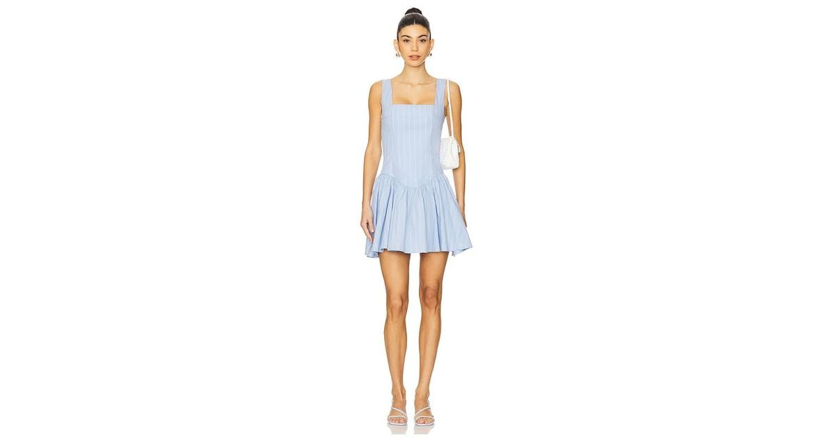 WeWoreWhat Corset Peplum Mini Dress in Blue | Lyst Australia