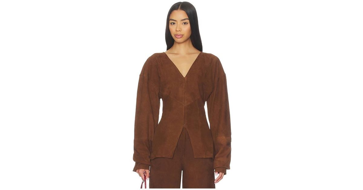 Deme by Gabriella The Chelsea Top in Brown | Lyst