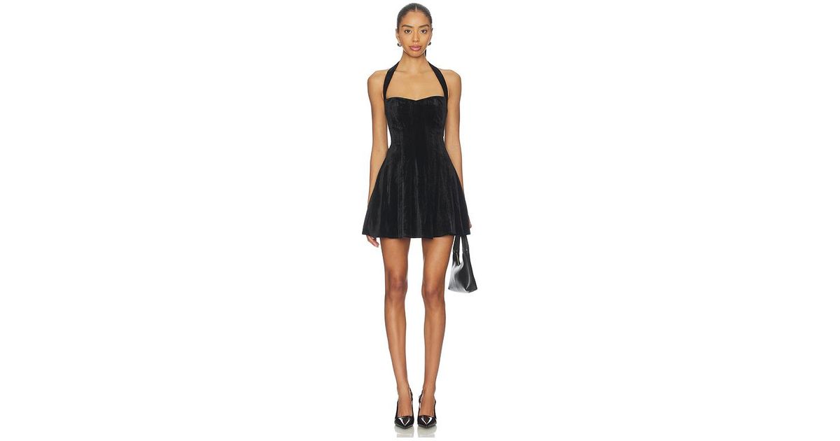 mini satin halter dress Henderson Halter Mini Dress Black