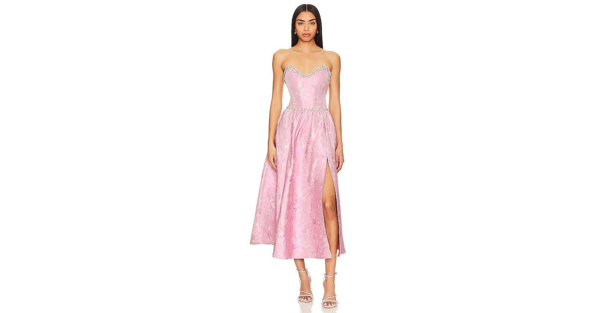 v. chapman cora corset crystal midi dress The Cora Dress in Denim Blue Windsor