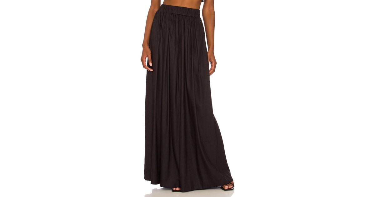 LPA Linen Avena Skirt in Black | Lyst