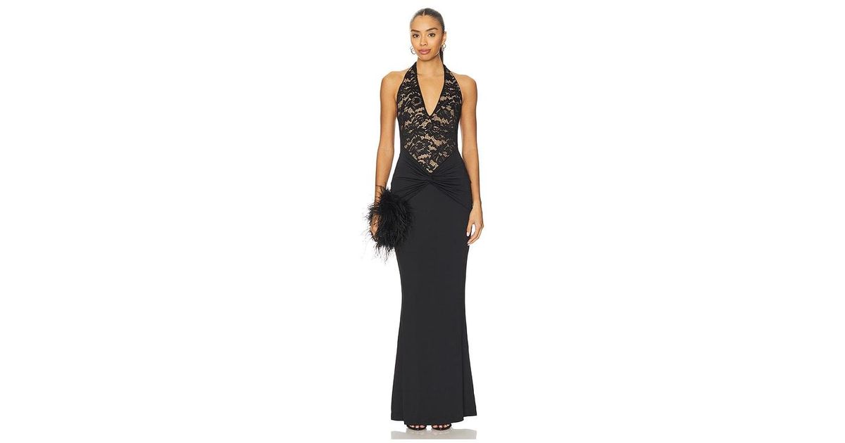Nookie Lennox Halter Gown in Black | Lyst