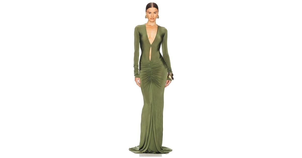 green helsa dress Helsi Low Back Lace Insert Maxi Dress Forest Green main image 1