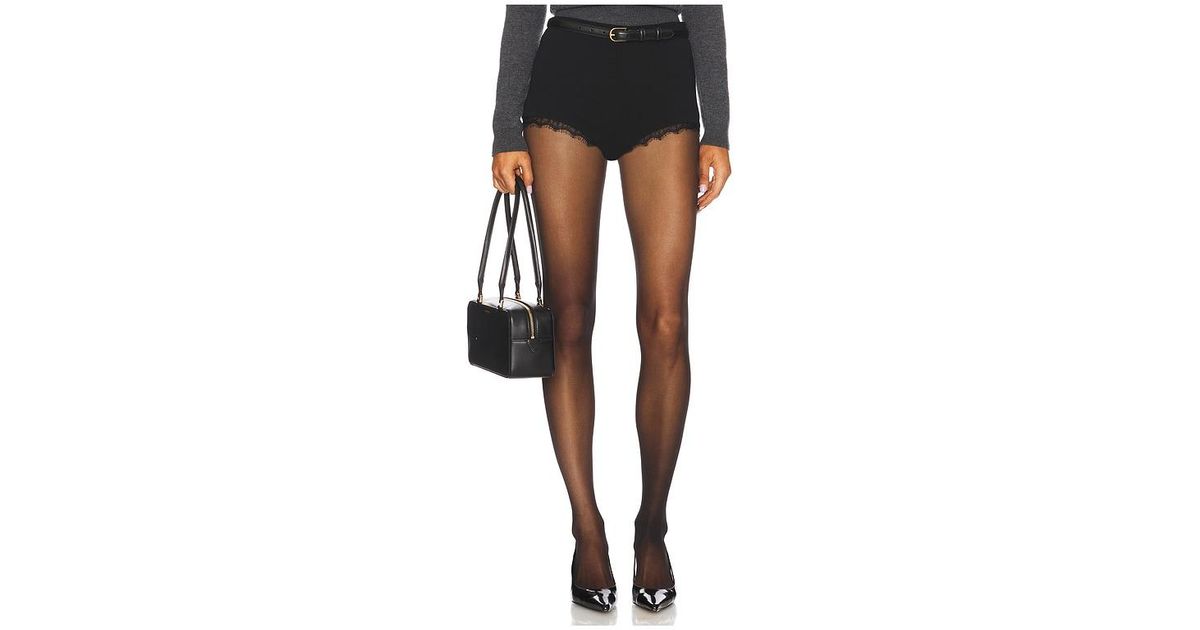 Self-Portrait Stretch Crepe Lace Short in Black Lyst UK