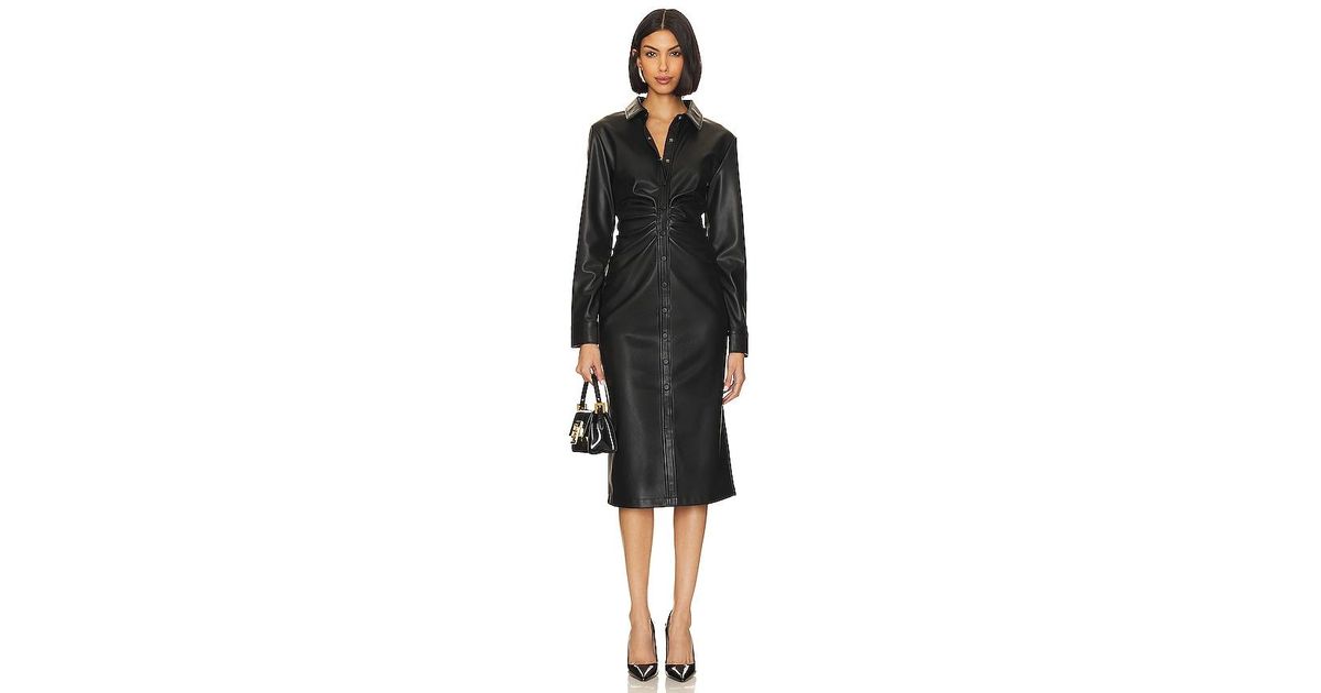 Steve Madden Mclain Faux Leather Dress in Black | Lyst
