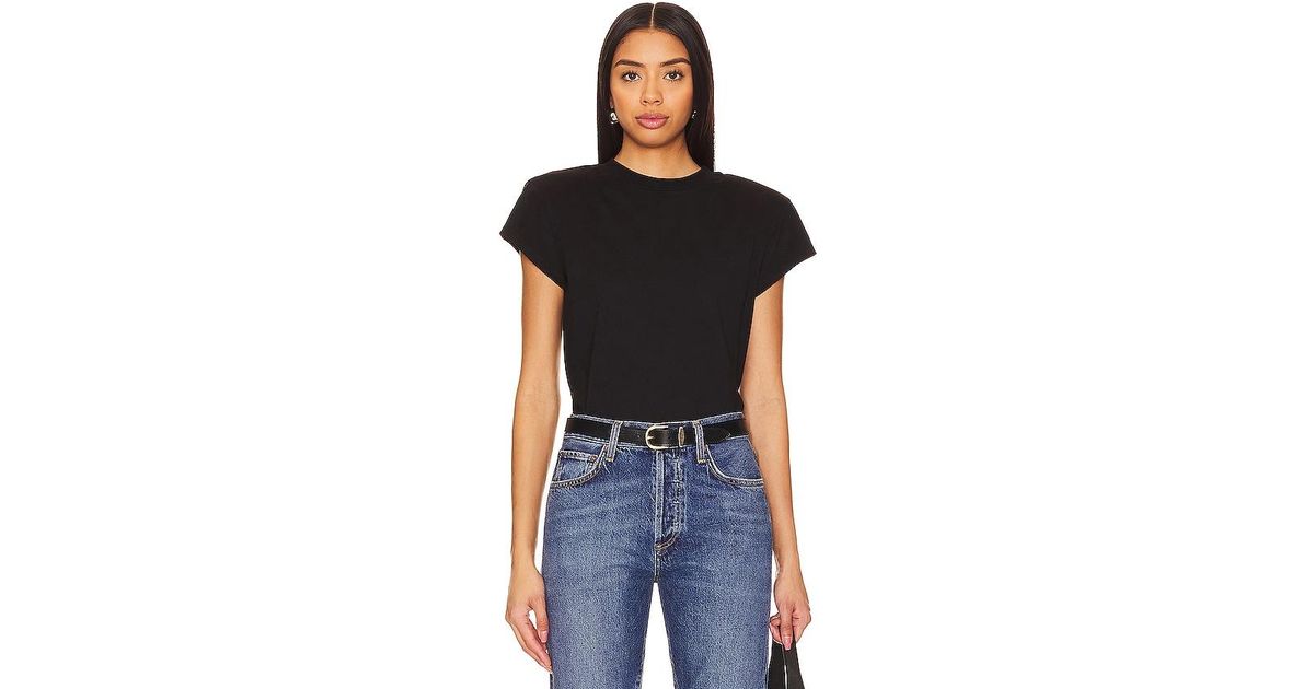 Agolde Bryce Shoulder Pad Tee in Black Lyst UK