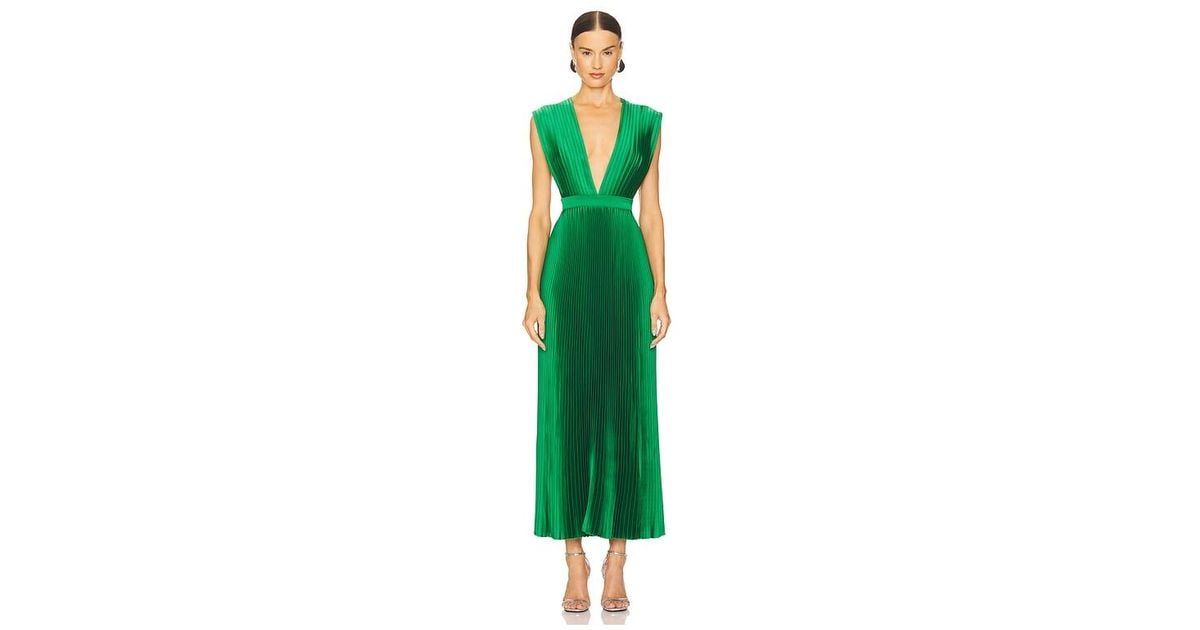 gala midi dress in bright green l'idee L'IDEE Gala Midi Dress in Bright Green
