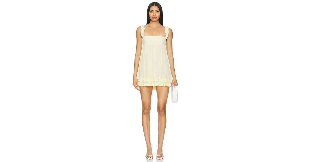 MAJORELLE Chandra Mini Dress in Natural | Lyst
