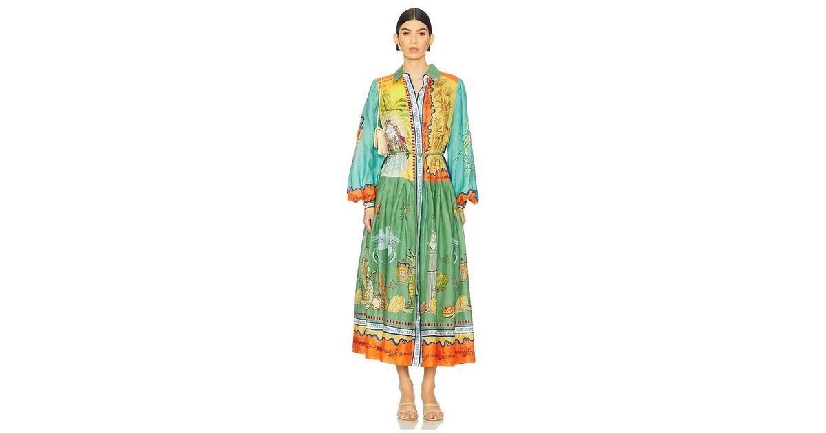 ALÉMAIS Surrealist Summer Ramie Shirt Dress in White | Lyst