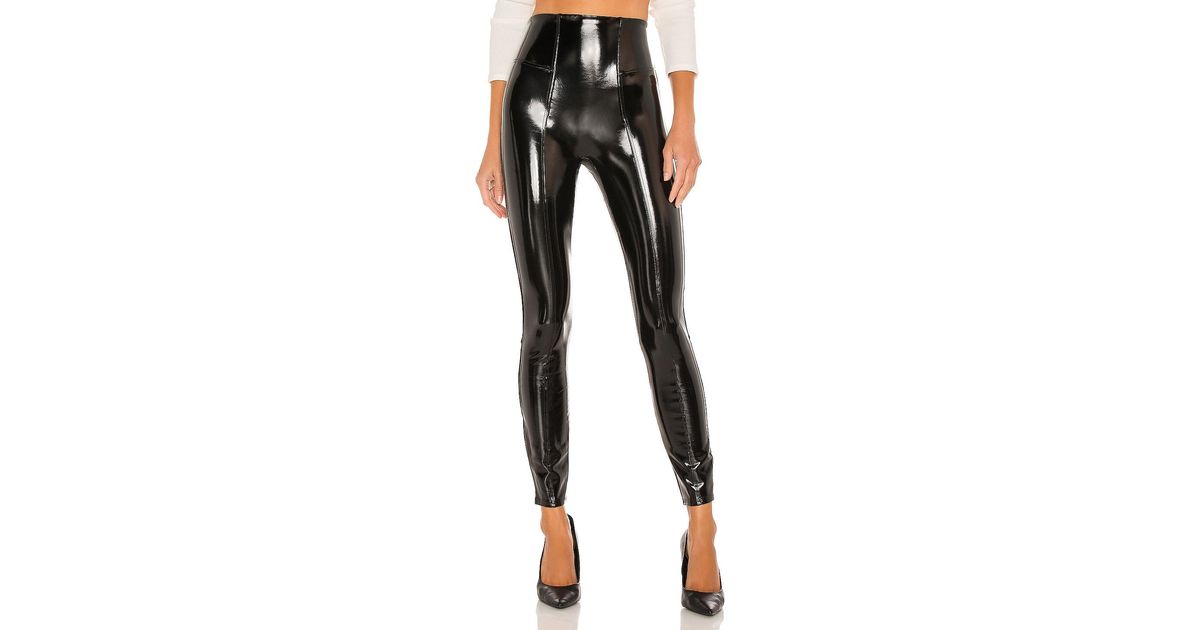 Spanx Faux Patent Leather Leggings in Black | Lyst