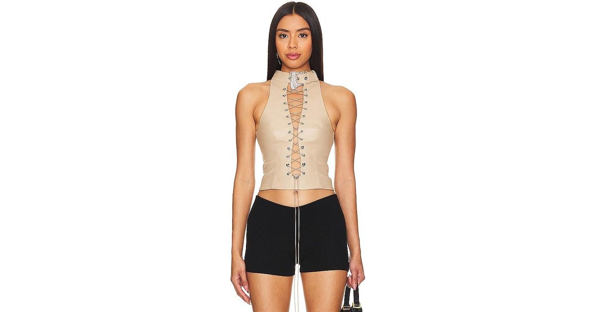 Poster Girl Phoebe Faux Leather Top in Black