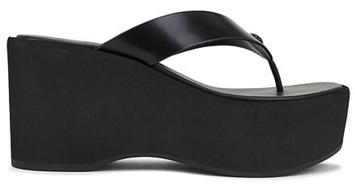 COACH Sculpted Platform Flip Flop in Black | Lyst