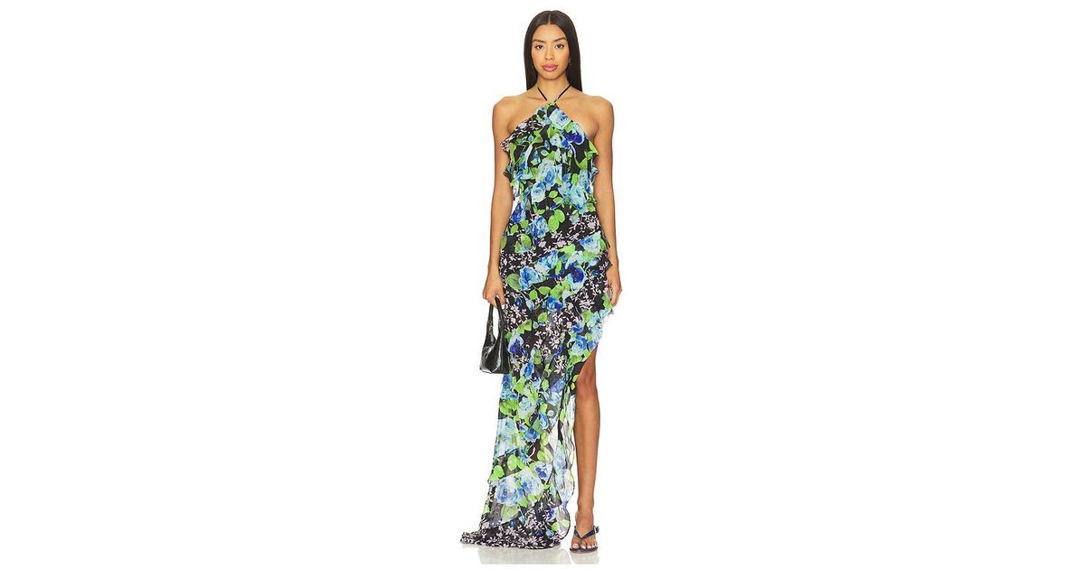 Elliatt Briony Asymmetrical Maxi Dress in Blue Lyst UK — free download