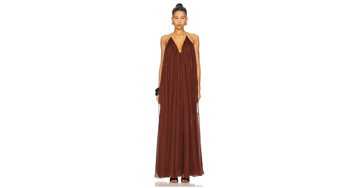 retrofte Arlet Chiffon Dress in Red | Lyst
