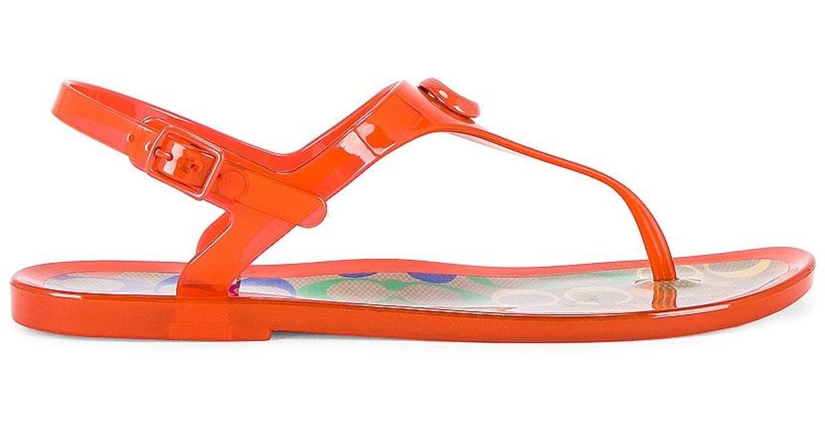 coach jelly sandals orange