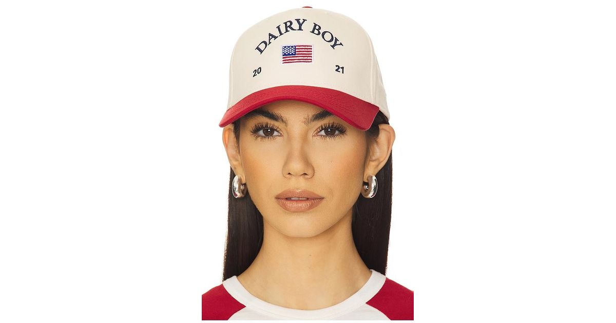 Dairy Boy Cream and Pink Women\'s Trucker Cap Pink & Cream Trucker Cowboy Hat - Sara Jane Boutique main image 3
