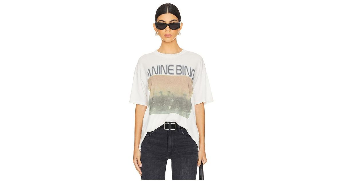 Anine Bing Cade Mushrooms Tee in Natural | Lyst