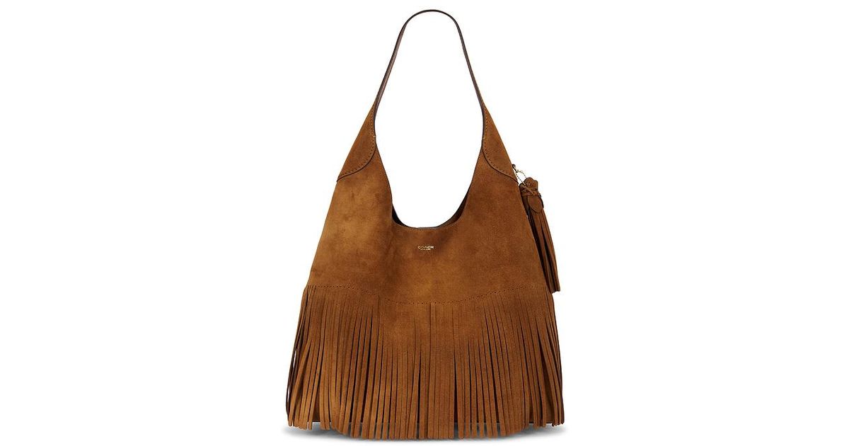 COACH Fringe Brooklyn 39 Shoulder Bag in Brown | Lyst UK