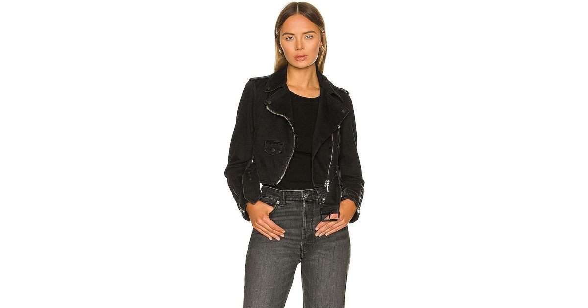 AllSaints Balfern Cropped Denim Biker 