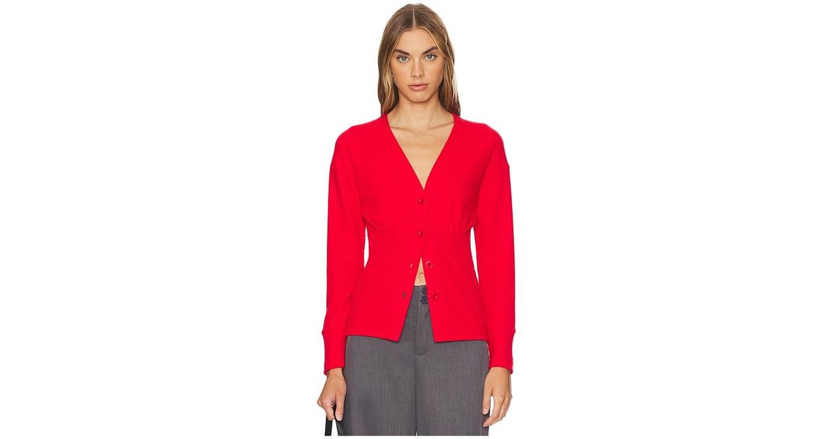 LNA Noel Waffle Cardigan in Red Lyst Australia