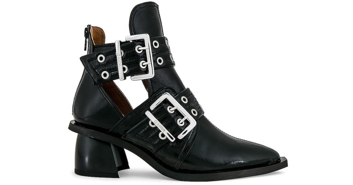 Ganni Chunky Buckle Boot in Black Lyst