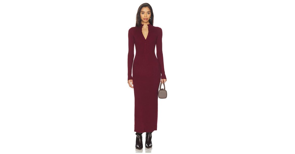 Lovers + Friends Gretta Mock Neck Midi Dress in Red | Lyst Australia