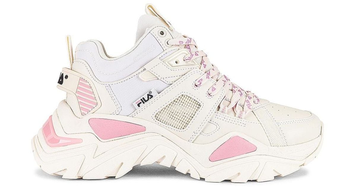 Meisje Lucky Partina City Fila Cage Mid Mixed Media Sneaker in Pink | Lyst