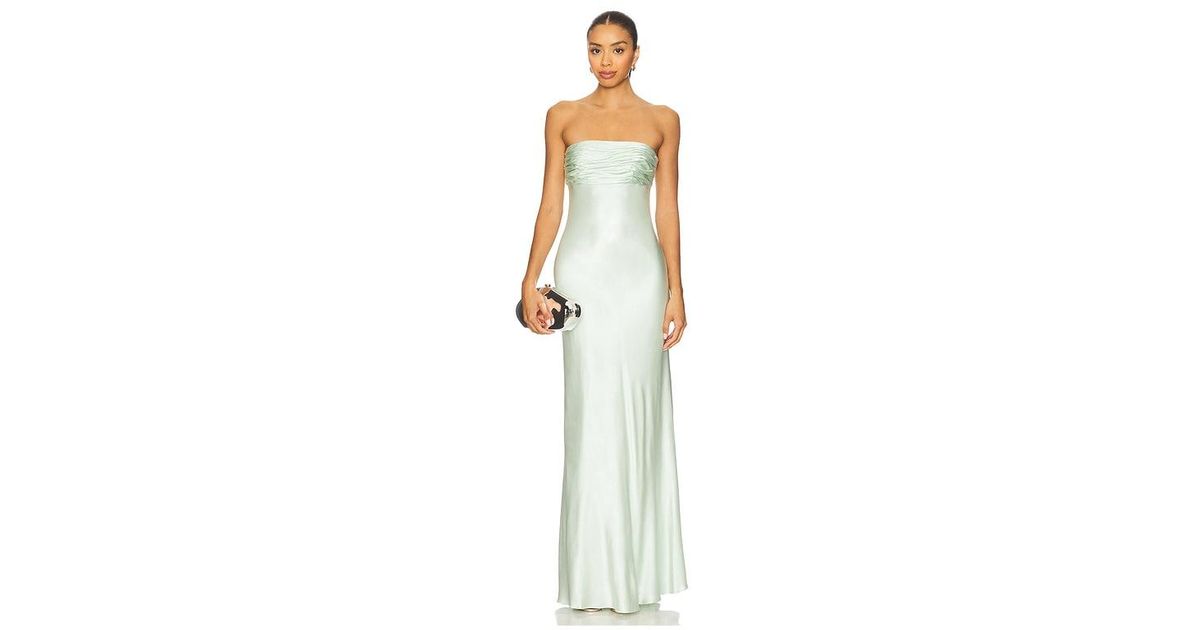 chinese dress ladies La Lune Strapless Ruched Bodice Maxi Dress