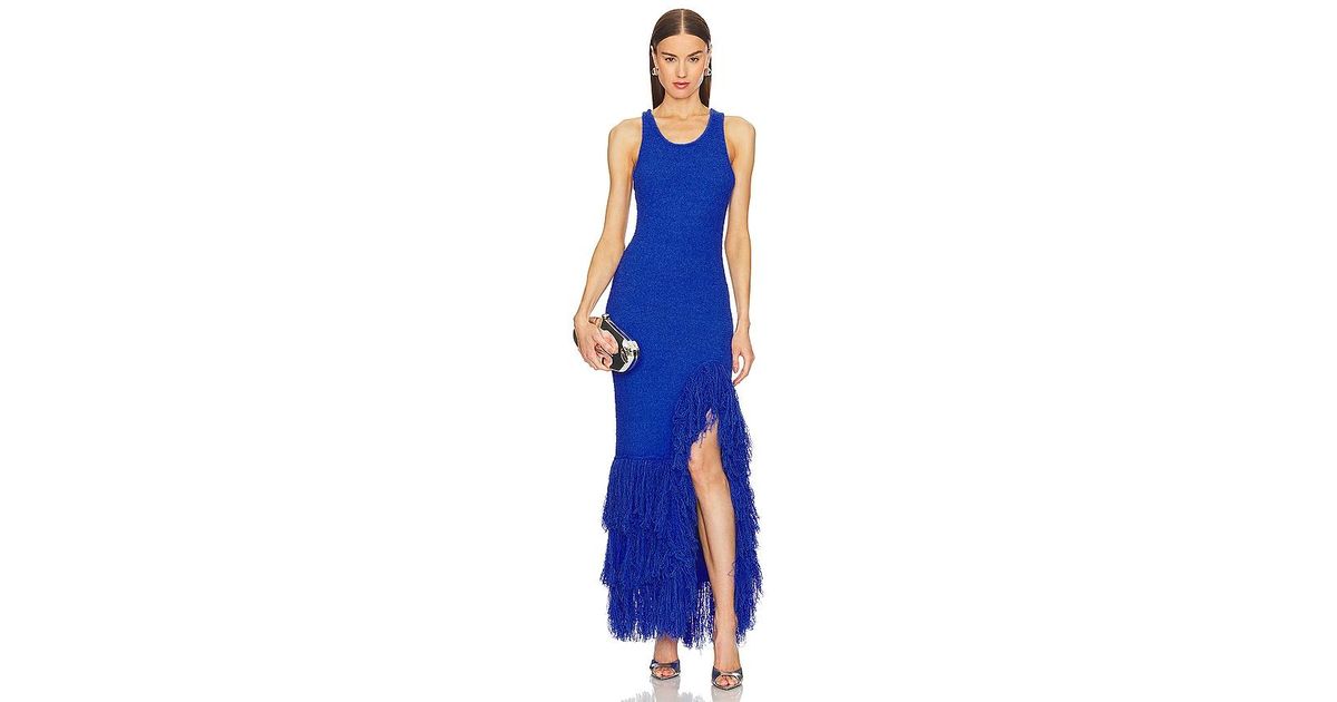 AKNVAS X Revolve Sasha Fringe Dress in Blue | Lyst