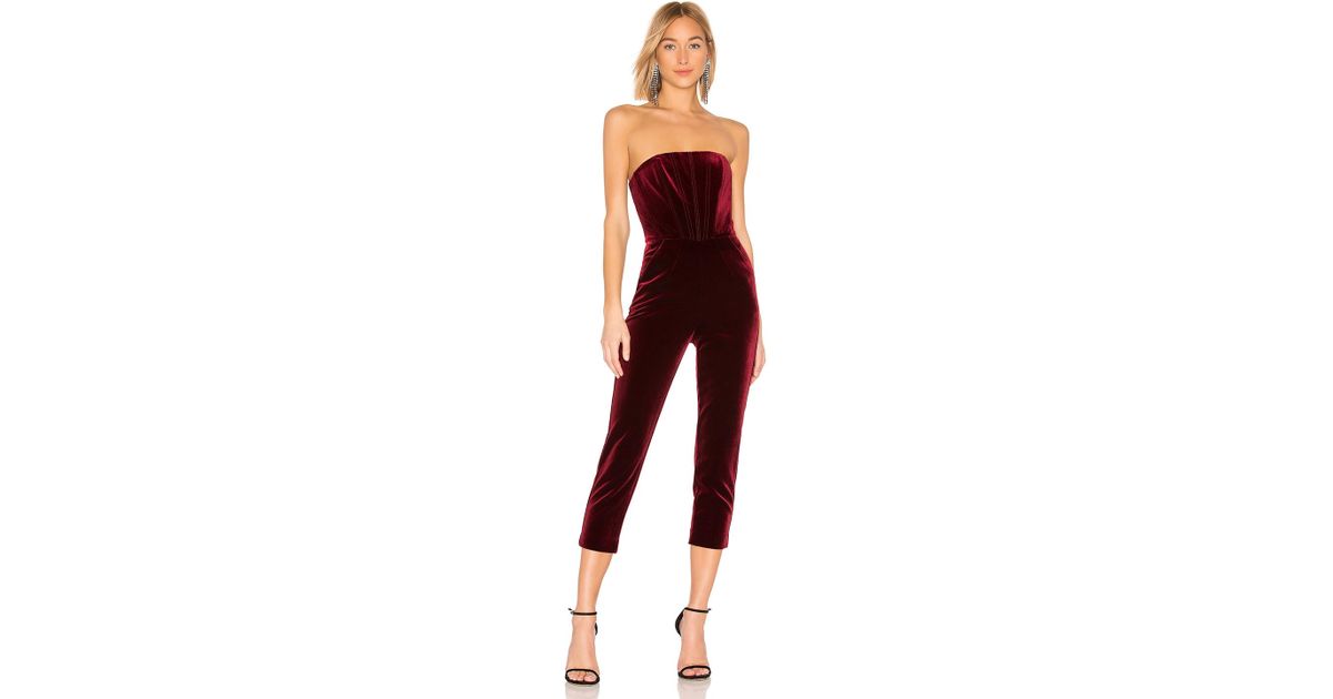 revolve velvet jumpsuit