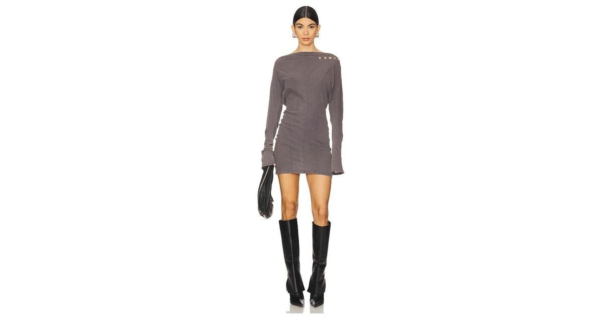 knee length dresses for ladies Ace Longsleeve Dress Ash – KNWLS main image 1