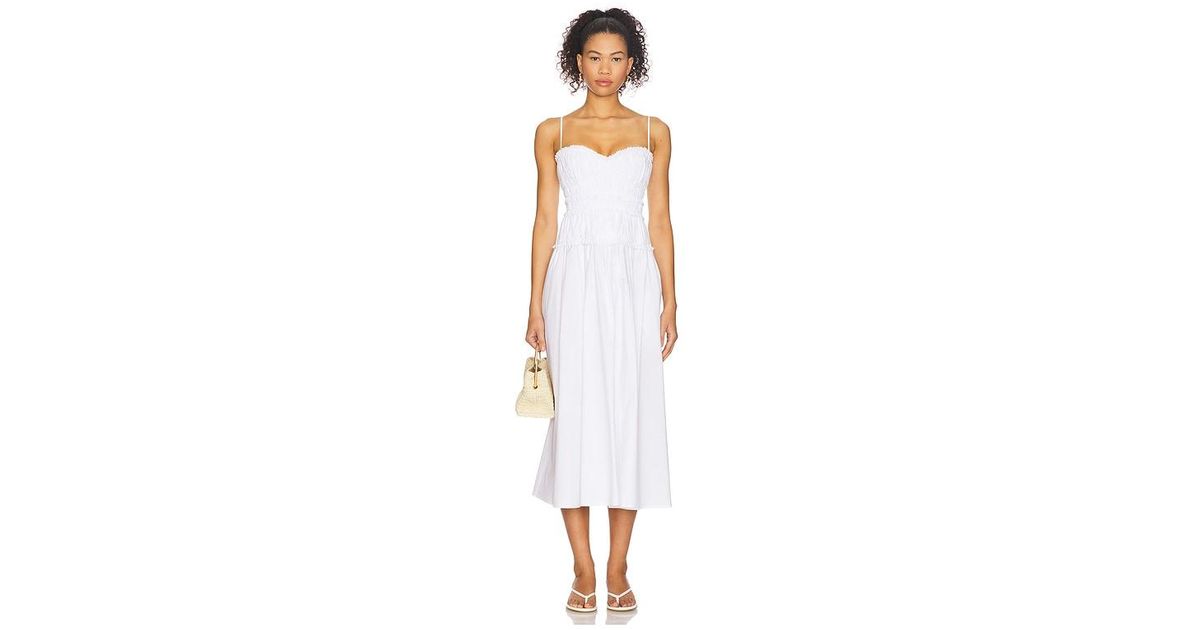 quinn midi dress in white tularosa Tularosa Quinn Midi Dress in White