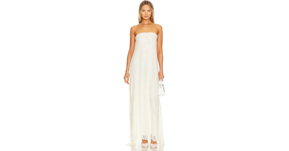 chinese dress ladies Weworewhat Strapless Lace Maxi Dress