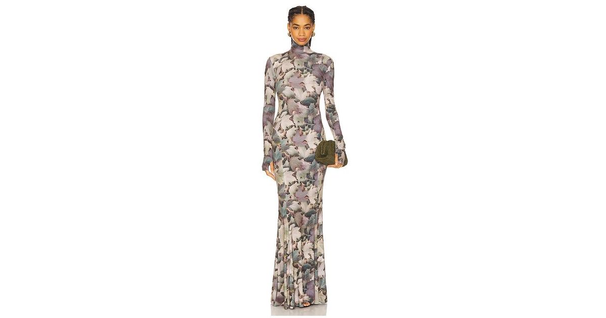 norma kamali long sleeve turtleneck fishtail dress Norma Kamali Long Sleeve Turtle Fishtail Gown