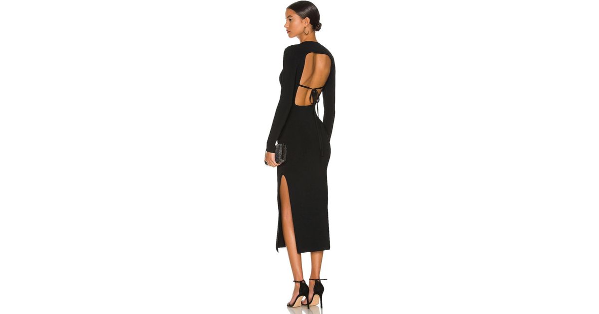 Black Backless Strap Detail Long Sleeve Maxi Dress | PrettyLittleThing KSA