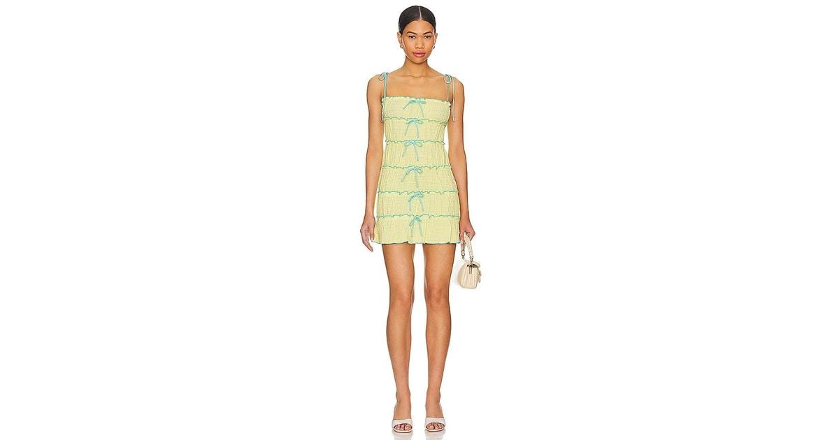 MAJORELLE Mathilda Mini Dress in Yellow Lyst UK