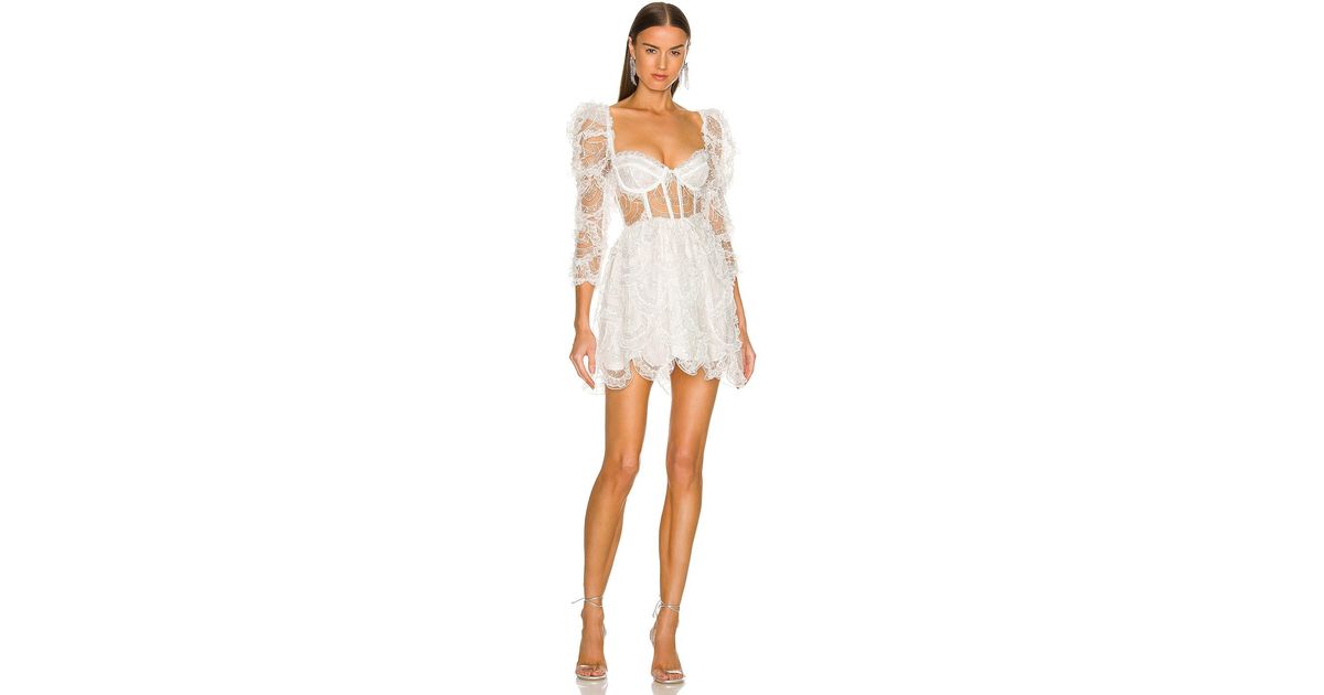 zimmermann glassy safari mini dress Zimmermann Glassy Long Sleeve Spliced Blue Mini Dress - BOPF