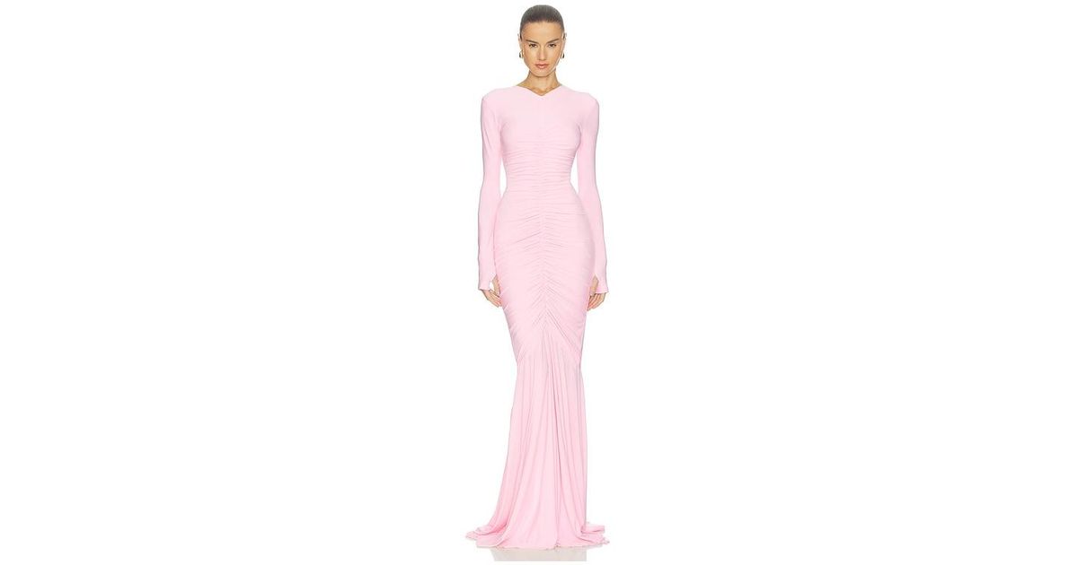 norma kamali fishtail dress pink Norma Kamali Fishtail Gown In Pink - 40% Off
