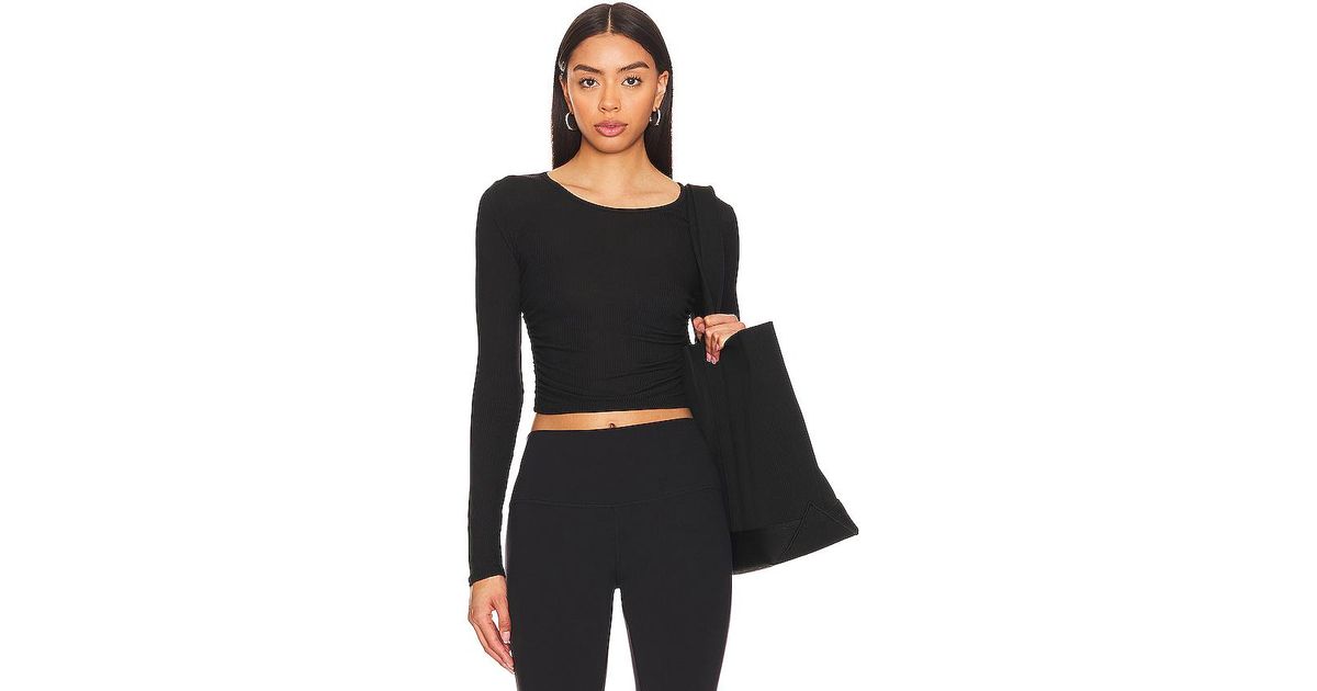 Alo Yoga Gather Long Sleeve in Black | Lyst UK