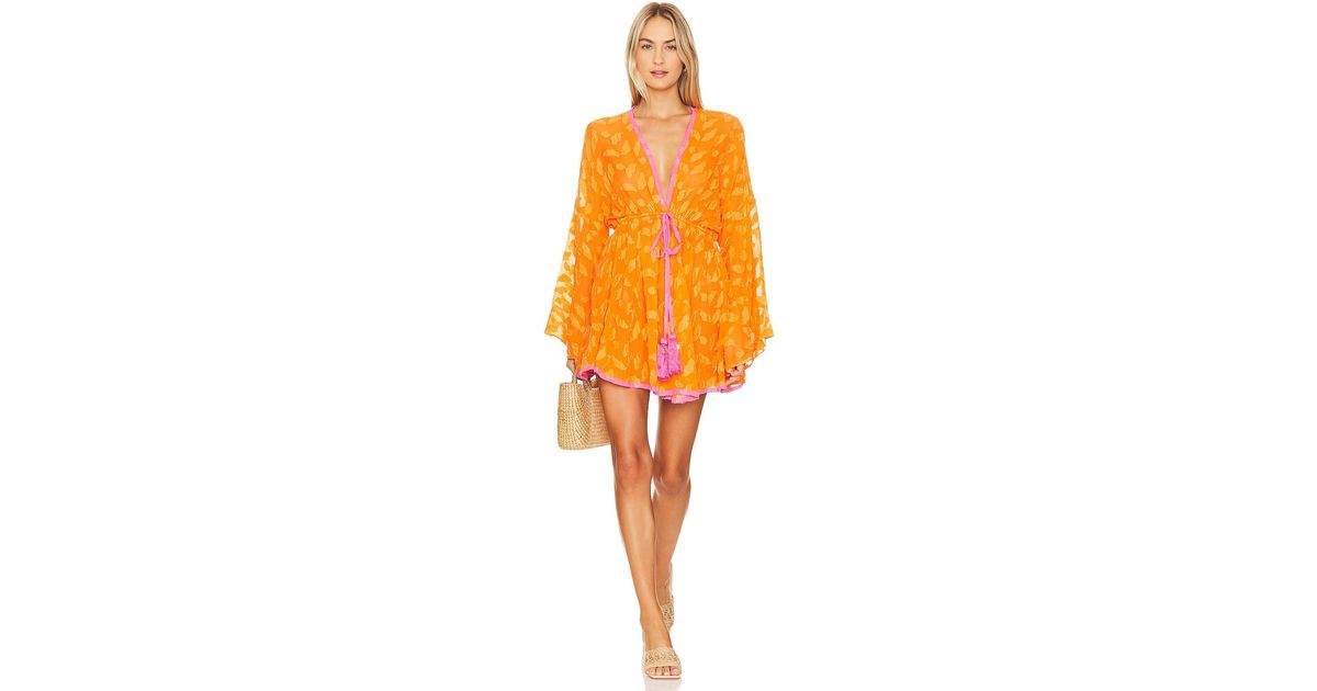 MILLY Cabana Olympia Jacquard Mini Dress in Orange | Lyst