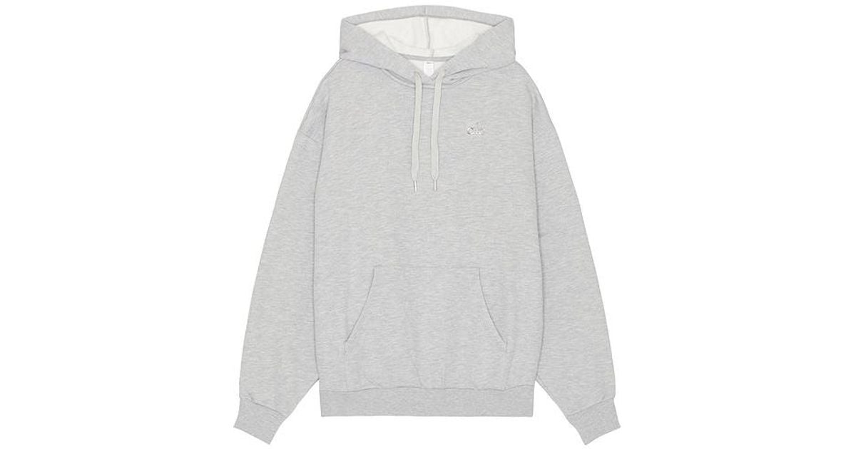 Alo Yoga Cotton Blend Fleece Hoodie with Logo Detail in White for Men Lyst Australia