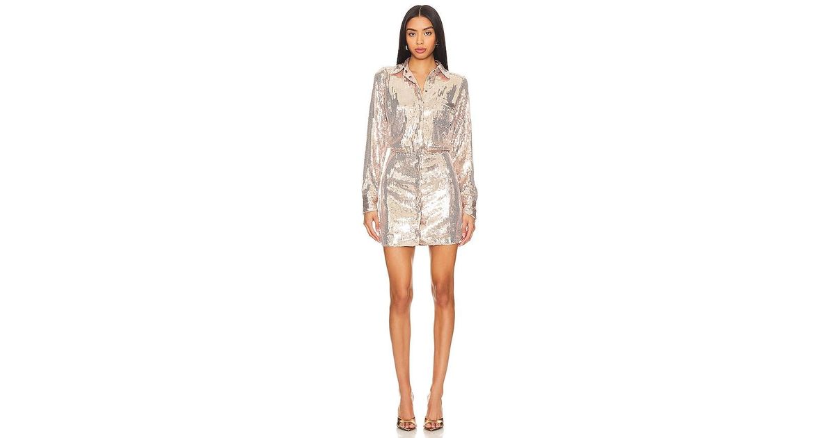 Free People Sophie Sequin Mini Dress in Natural Lyst