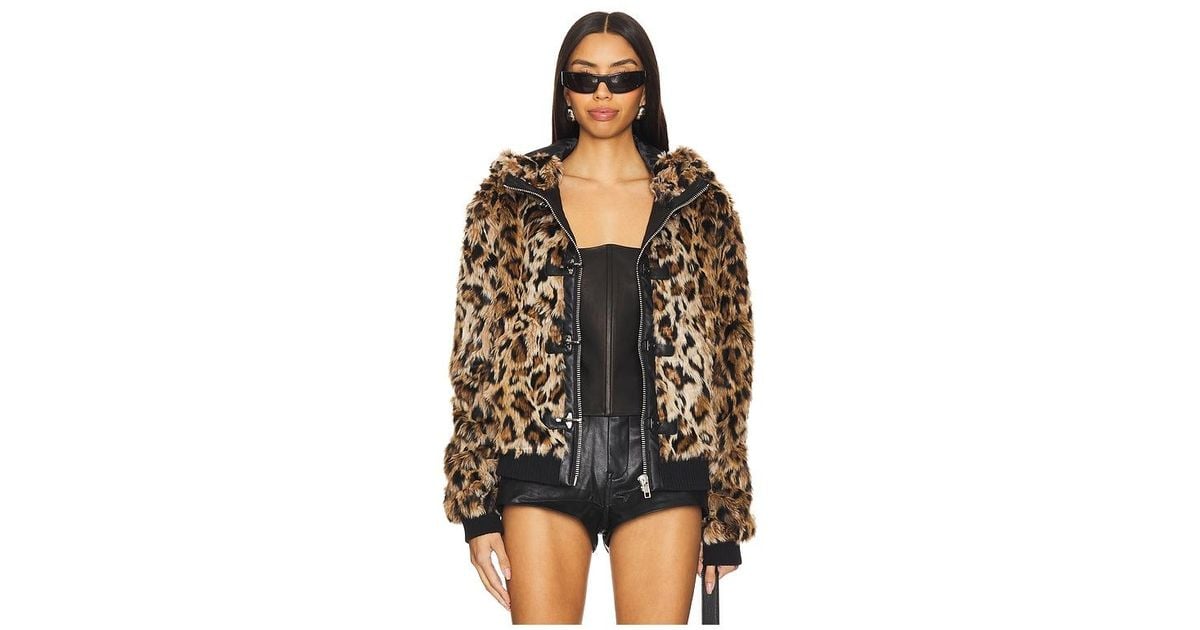 Jaded London Hooded Mendoza Faux Fur Jacket in Black | Lyst