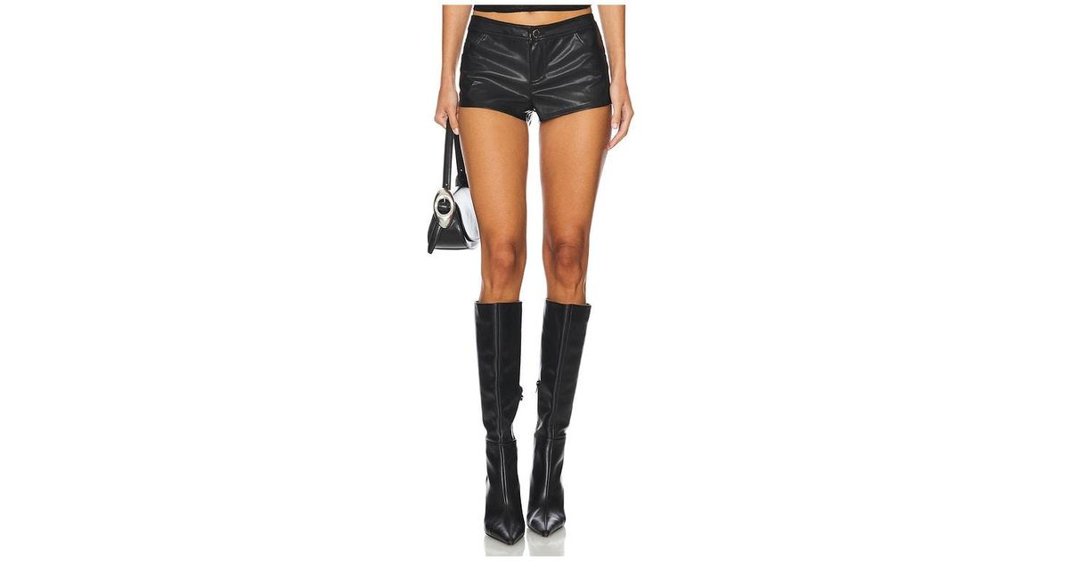 superdown Gianna Faux Leather Shorts in Black | Lyst
