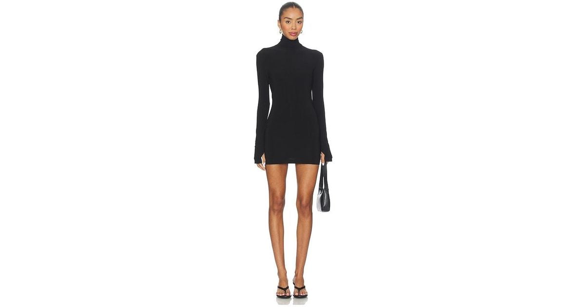 green emerald velvet dress Norma Kamali Long Sleeve Turtleneck Pickleball Dress main image 1