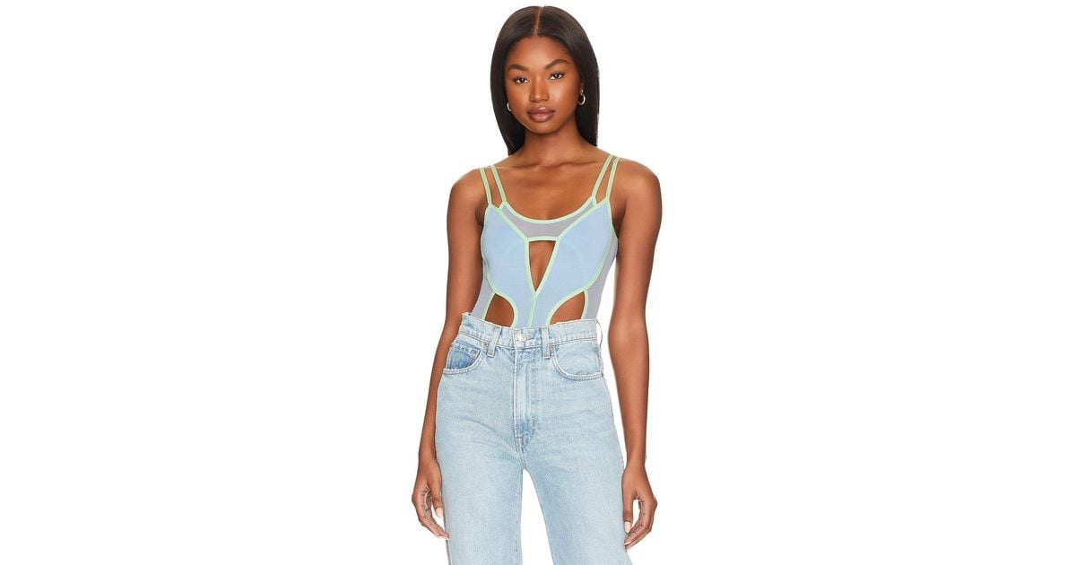 OW Collection Yasmin Bodysuit in Blue | Lyst