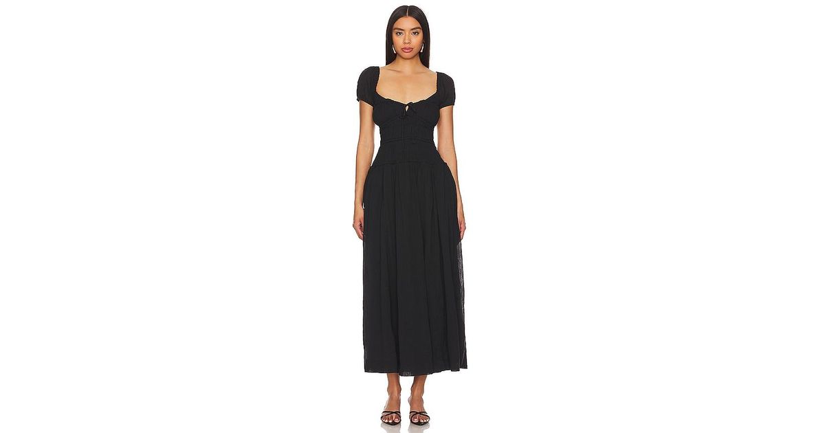 midi black tulle dress ROSEE de MATIN TULLE HIGH-NECK SEMI SHEER DRESS IN Black