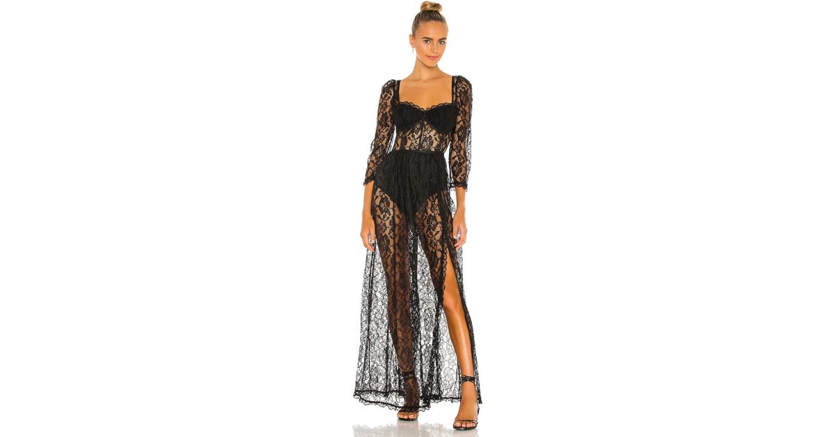 Love \u0026 Lemons Aiden Maxi Dress in Black 