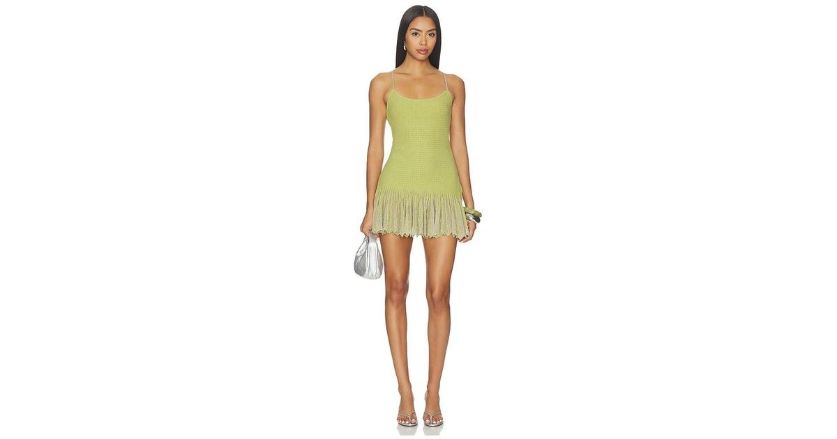 jaded london green knit dress in Yellow topreviewed