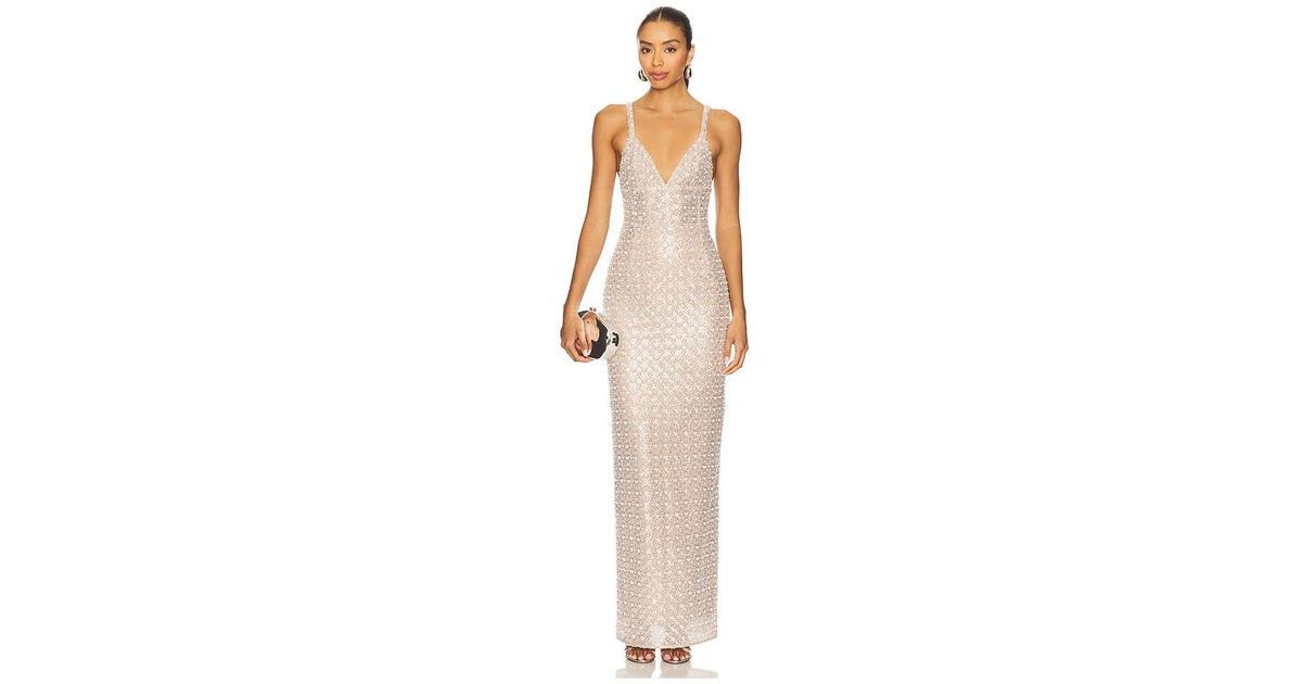 Bronx and Banco Allegra Sequin Maxi Dress in White | Lyst